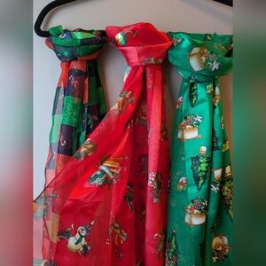 Festive Holiday Scarves Set 3
